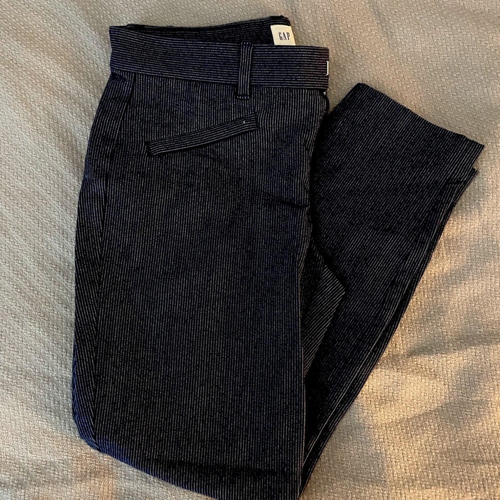 GAP Skinny Ankle Navy Stripe Pant Size 4